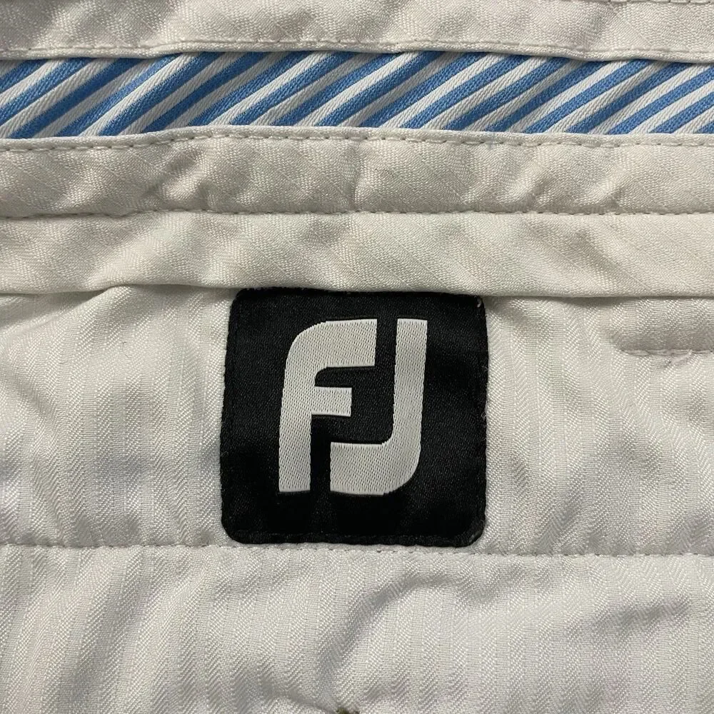 Footjoy Men's W36 Light Blue Flat Front Nylon Blend Bermuda Golf Shorts